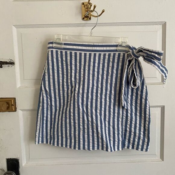 J Crew Striped Blue and White Women's Skirt Size 4 - Picture 1 of 7